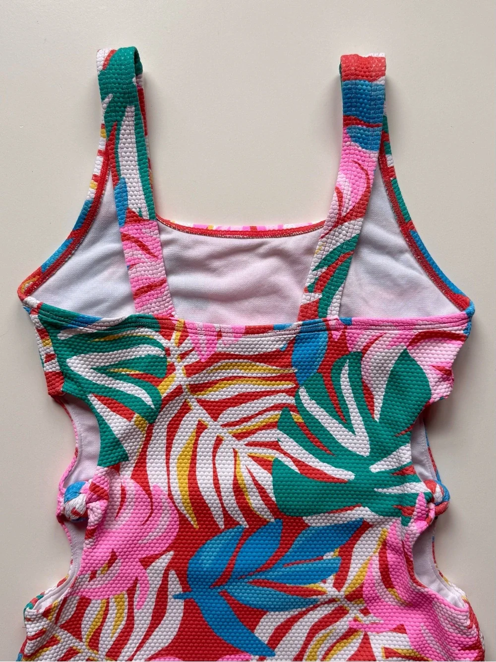Cat & Jack Girls Multicolor Tropical Leaf One-Piece Swimsuit - Size M (7/8)